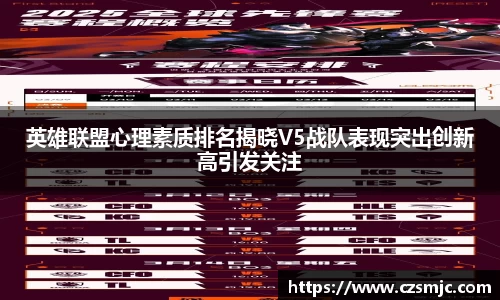 英雄联盟心理素质排名揭晓V5战队表现突出创新高引发关注